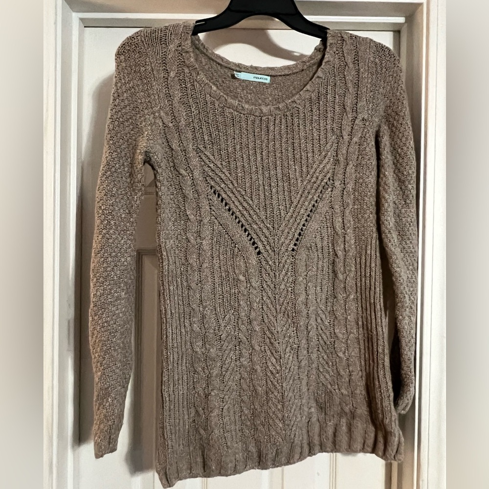🧥💕🧣Maurices Women's Brown Knit Long Sleeve Pullover Sweater